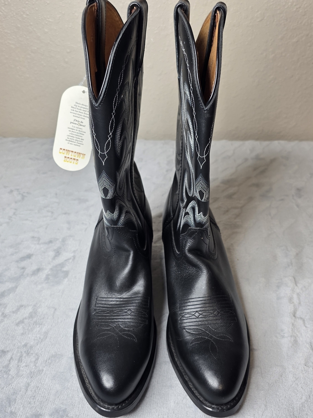 Cowtown Boots Men’s Black Western Cowboy Boots Mens Sz 10.5 EE
